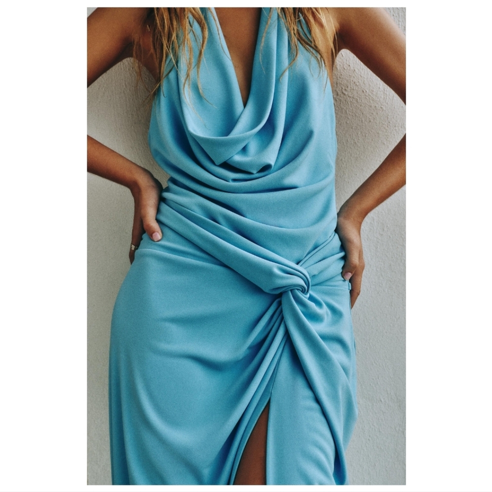 ZARA Draped Midi Skirt